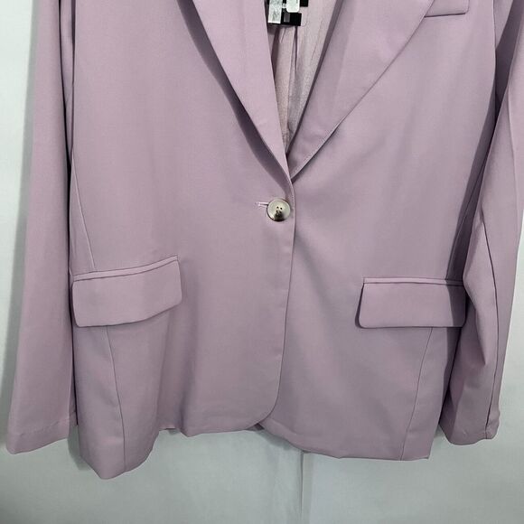 HYFVE Blazer Women Size L Pastel Purple Long Line One Button - Picture 4 of 8